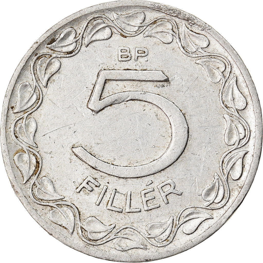 Moneta, Ungheria, 5 Filler, 1956, Budapest, BB, Alluminio, KM:549