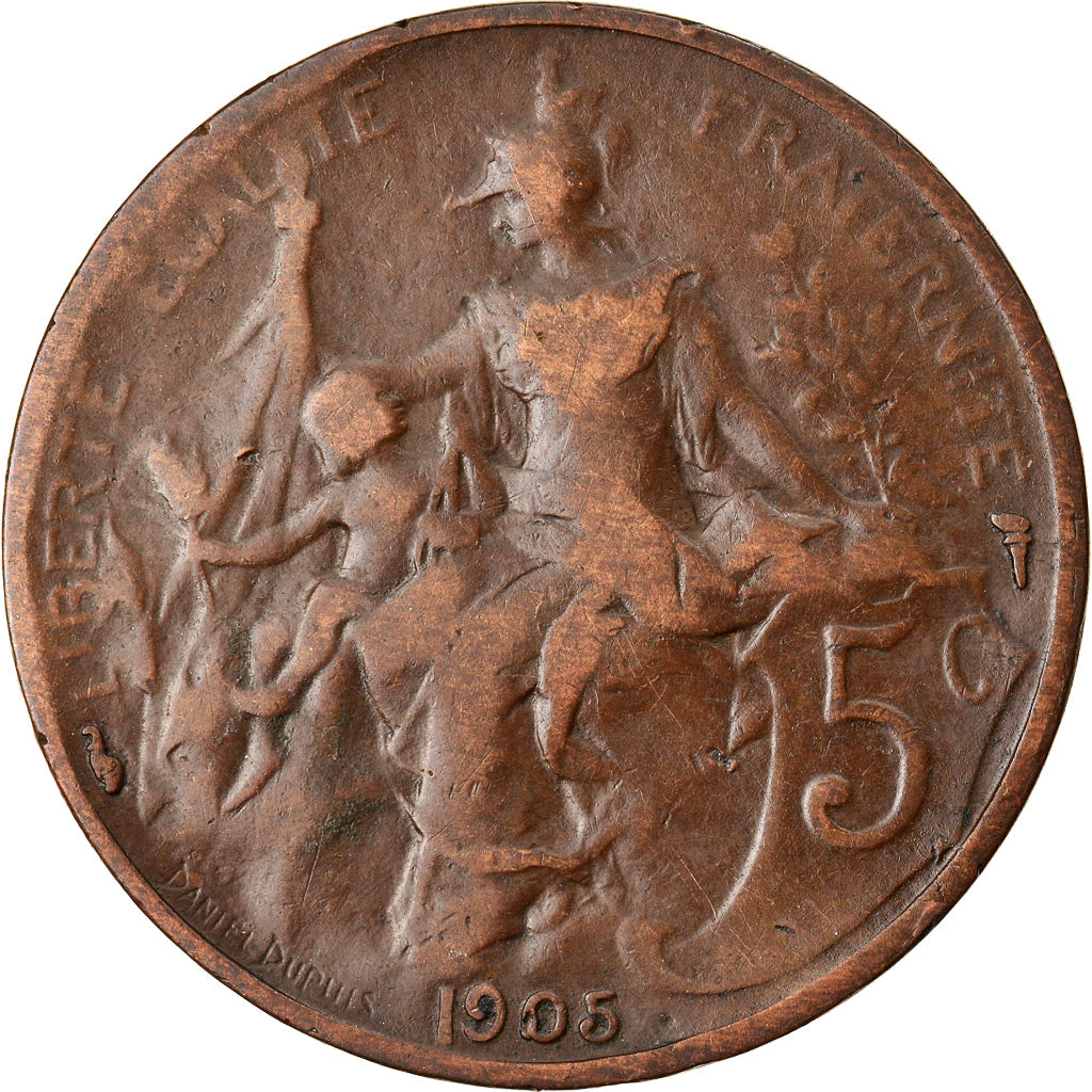 Coin, France, Dupuis, 5 Centimes, 1905, Paris, VF(20-25), Bronze, KM:842