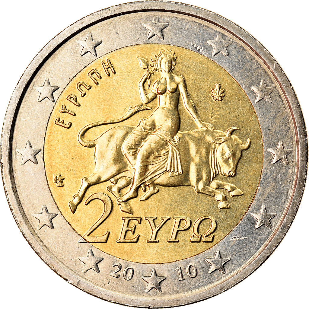 Greece, 2 Euro, 2010, MS(63), Bi-Metallic, KM:215