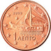 Grécia, Euro Cent, 2009, AU(55-58), Aço Cromado a Cobre, KM:181