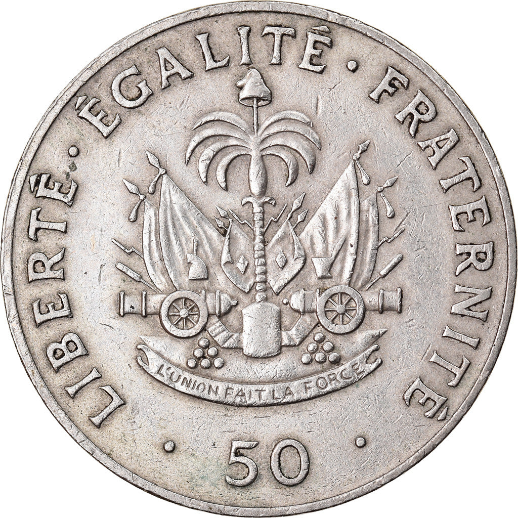 Coin, Haiti, 50 Centimes, 1986, EF(40-45), Copper-nickel, KM:153
