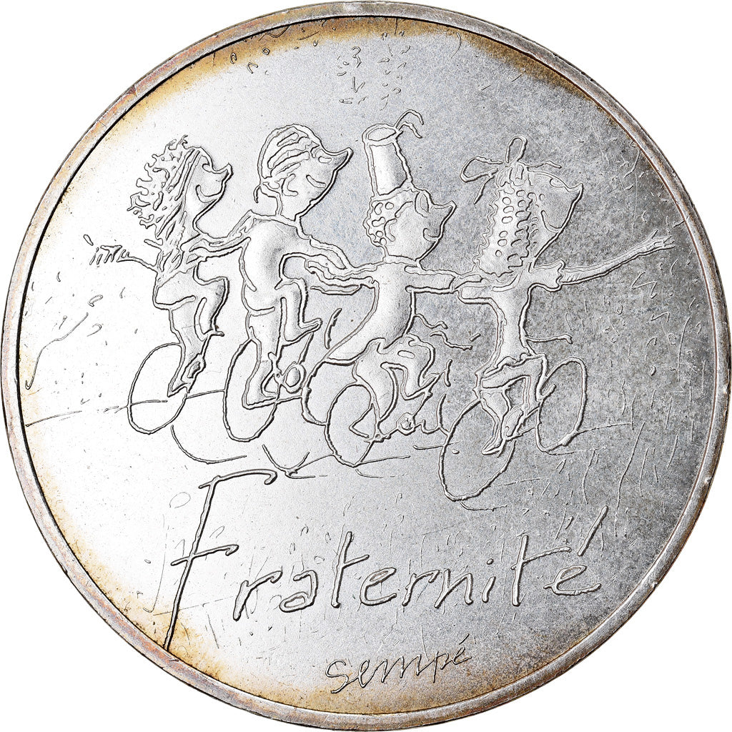 France, 10 Euro, Fraternité Printemps Sempé, 2014, MS(63), Silver
