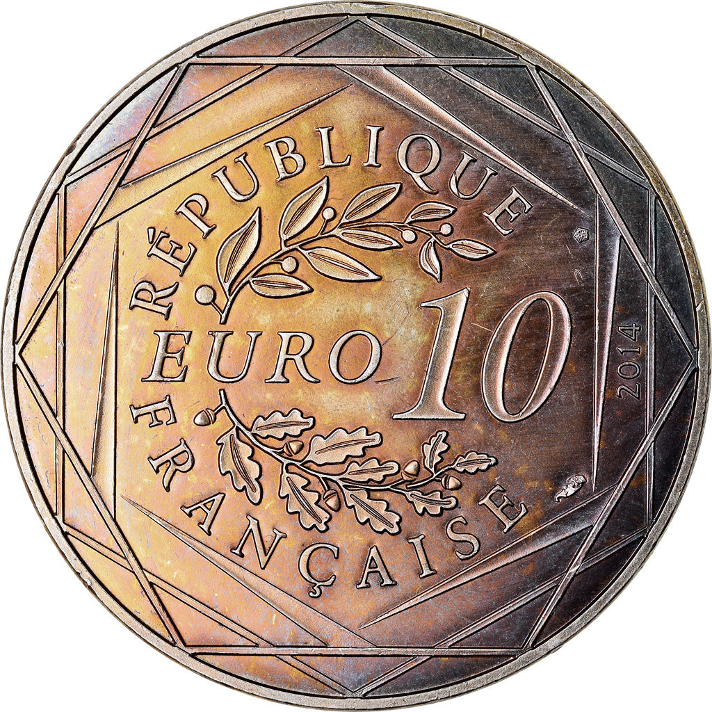 France, 10 Euro, Fraternité Printemps Sempé, 2014, MS(63), Silver