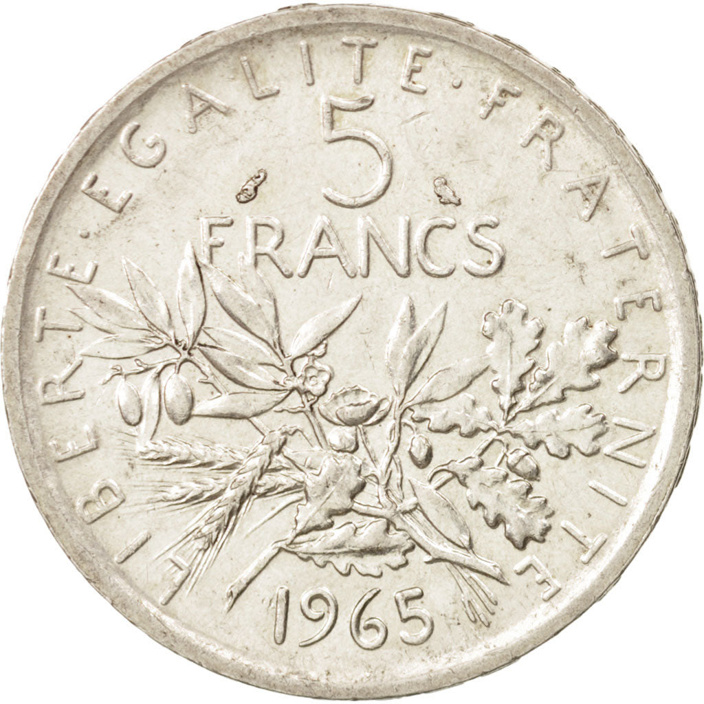France, Semeuse, 5 Francs, 1965, AU(55-58), Silver, KM:926, Gadoury:770