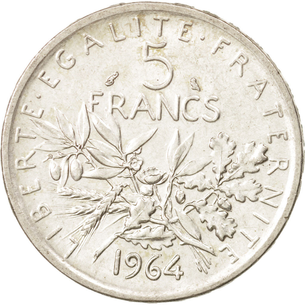 France, Semeuse, 5 Francs, 1964, AU(55-58), Silver, KM:926, Gadoury:770