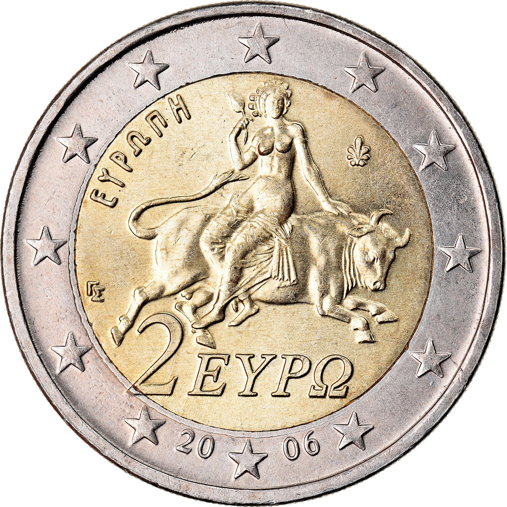 Griechenland, 2 Euro, 2006, UNZ, Bi-Metallic, KM:188