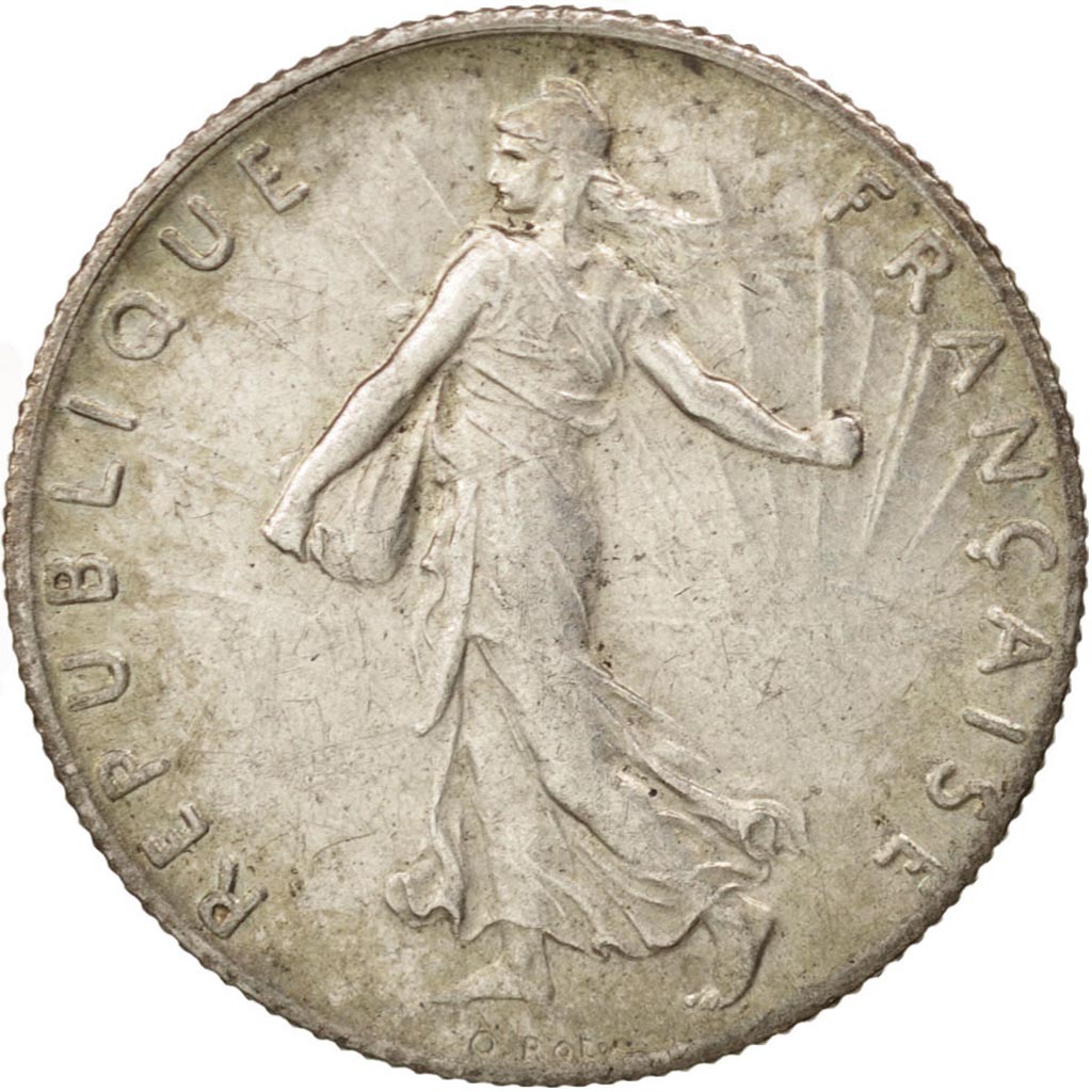 France, Semeuse, 50 Centimes, 1920, Paris, AU(50-53), Silver, KM:854,Gadoury 420