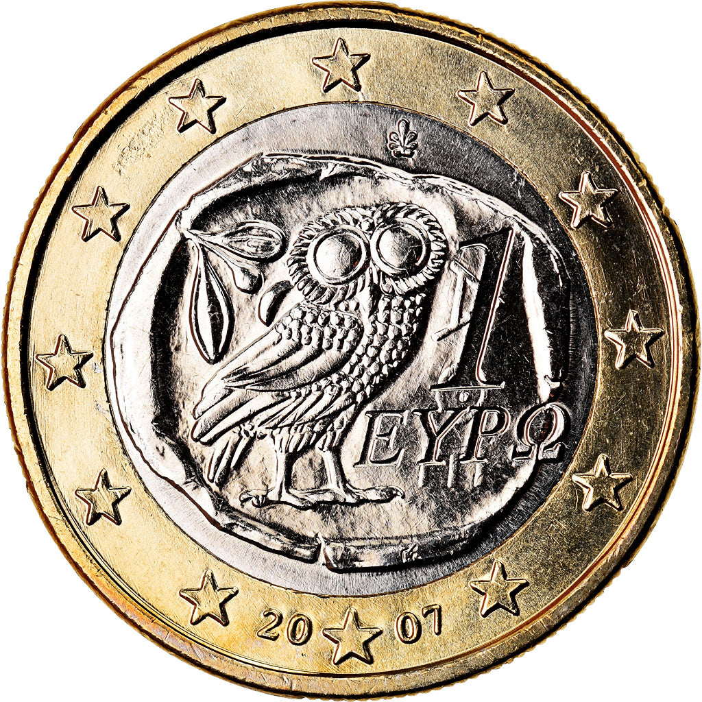 Grecja, Euro, 2007, Athens, MS(63), Bimetaliczny, KM:214