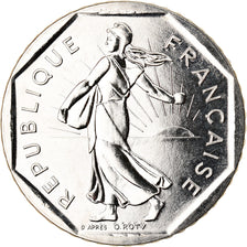 Moeda, França, Semeuse, 2 Francs, 1993, Paris, BU, MS(65-70), Níquel, KM:942.2