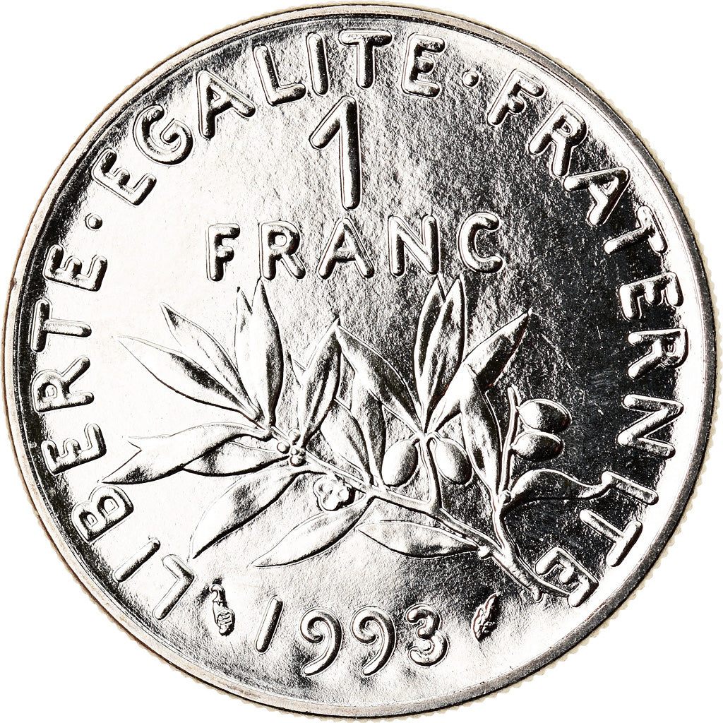 Coin, France, Semeuse, Franc, 1993, Paris, BU, MS(65-70), Nickel, KM:925.2