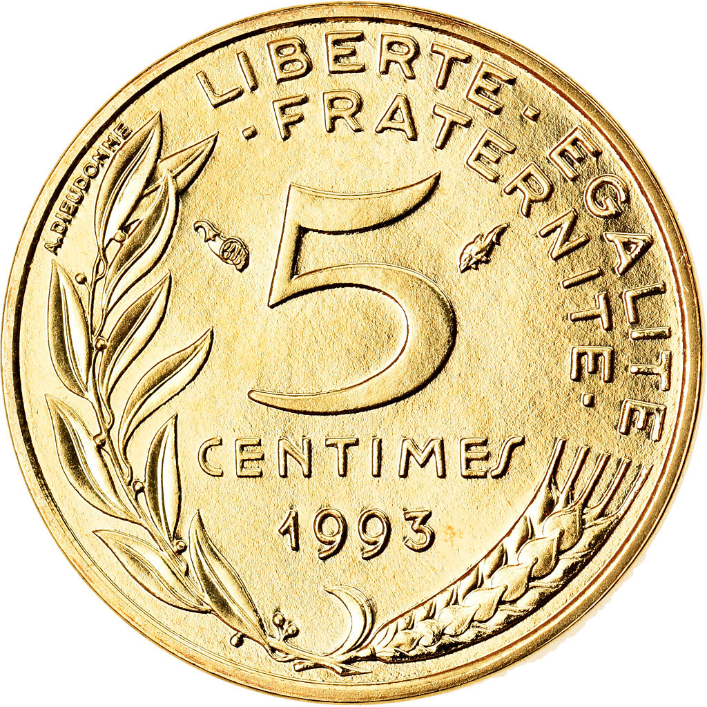 Monnaie, France, Marianne, 5 Centimes, 1993, Paris, BU, FDC, Aluminum-Bronze