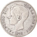 Münze, Spanien, Alfonso XIII, 5 Pesetas, 1898, Madrid, S+, Silber, KM:707