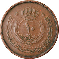 Moneta, Giordania, Abdullah, 10 Fils, Qirsh, Piastre, 1949, BB, Bronzo, KM:4
