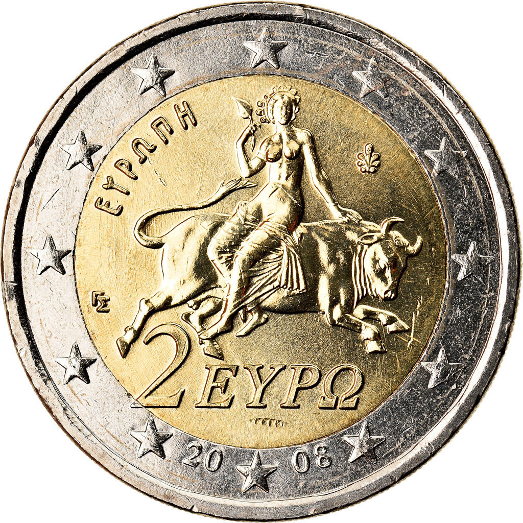 Grecia, 2 Euro, 2008, SPL, Bi-metallico, KM:215