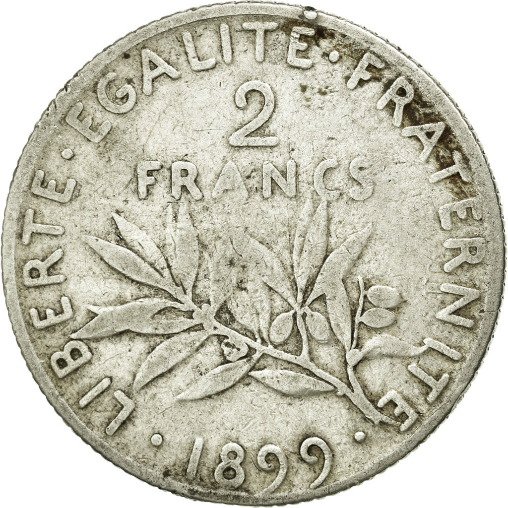 Münze, Frankreich, Semeuse, 2 Francs, 1899, Paris, S+, Silber, KM:845.1