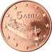 Grecia, 5 Euro Cent, 2008, SC, Cobre chapado en acero, KM:183