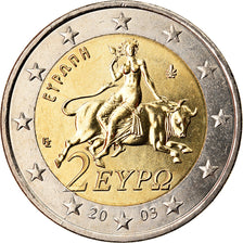 Griechenland, 2 Euro, 2003, UNZ, Bi-Metallic, KM:188
