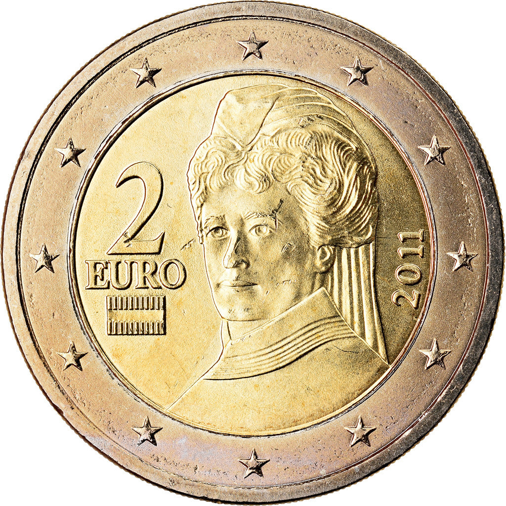 Austria, 2 Euro, 2011, Vienna, MS(63), Bimetaliczny, KM:3143