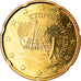Chipre, 20 Euro Cent, 2009, SC, Latón, KM:82