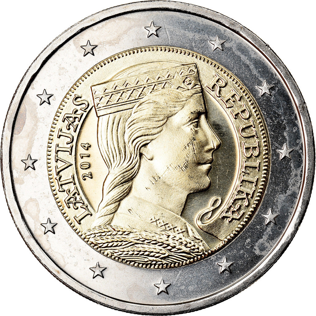 Letonia, 2 Euro, 2014, SC, Bimetálico