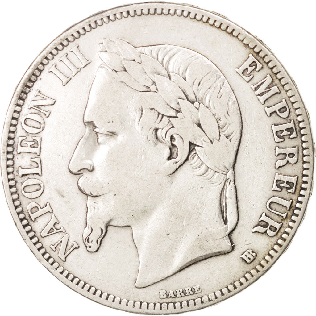 Coin, France, Napoléon III, 5 Francs, 1869, Strasbourg, EF(40-45), Silver