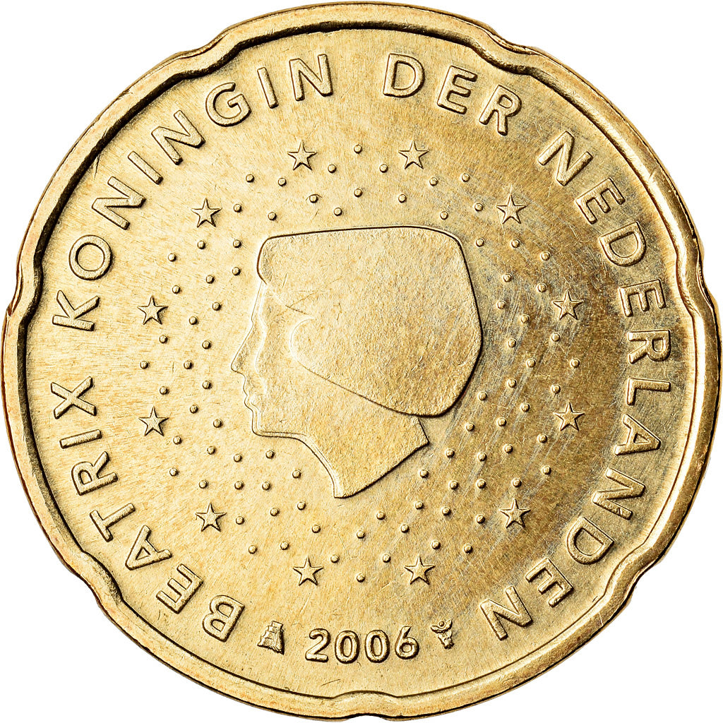 Holandia, 20 Euro Cent, 2006, Utrecht, AU(55-58), Mosiądz, KM:238