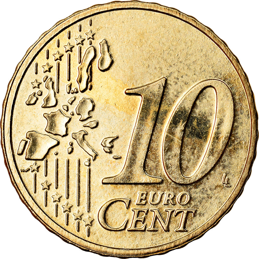 Niederlande, 10 Euro Cent, 2006, SS+, Messing, KM:237