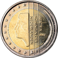 Holandia, 2 Euro, 2007, Utrecht, MS(63), Bimetaliczny, KM:272