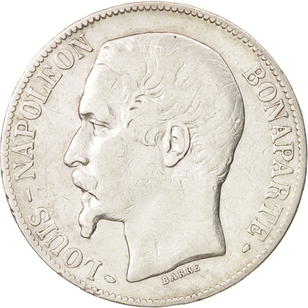 France, Napoléon III,5 Francs,1852, Paris,EF(40-45),Silver, KM:773.1,Gadoury 739