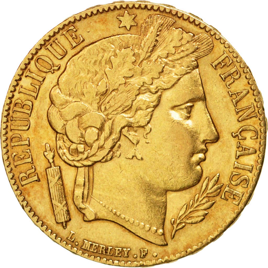 Frankreich, Cérès, 20 Francs, 1851, Paris, SS+, Gold, KM:762, Gadoury:1059