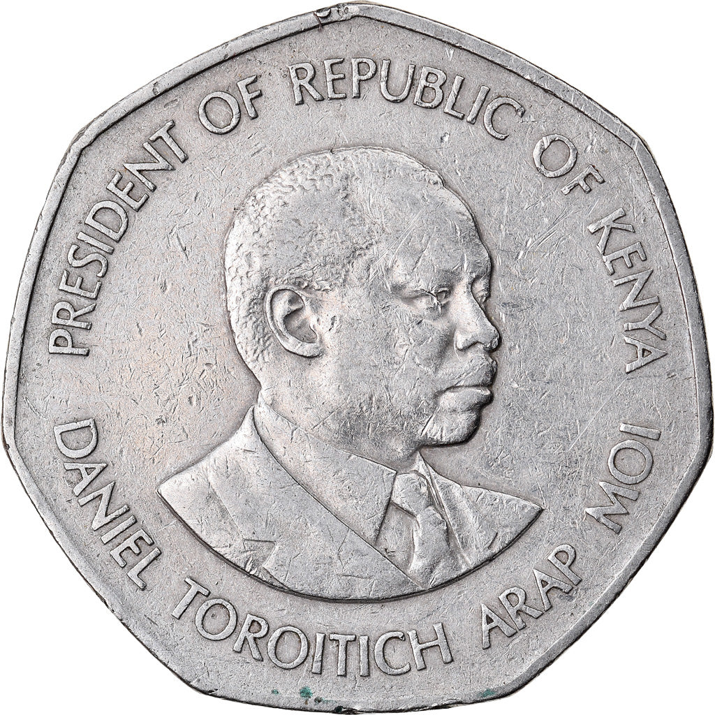 Munten, Kenia, 5 Shillings, 1985, British Royal Mint, FR+, Copper-nickel, KM:23