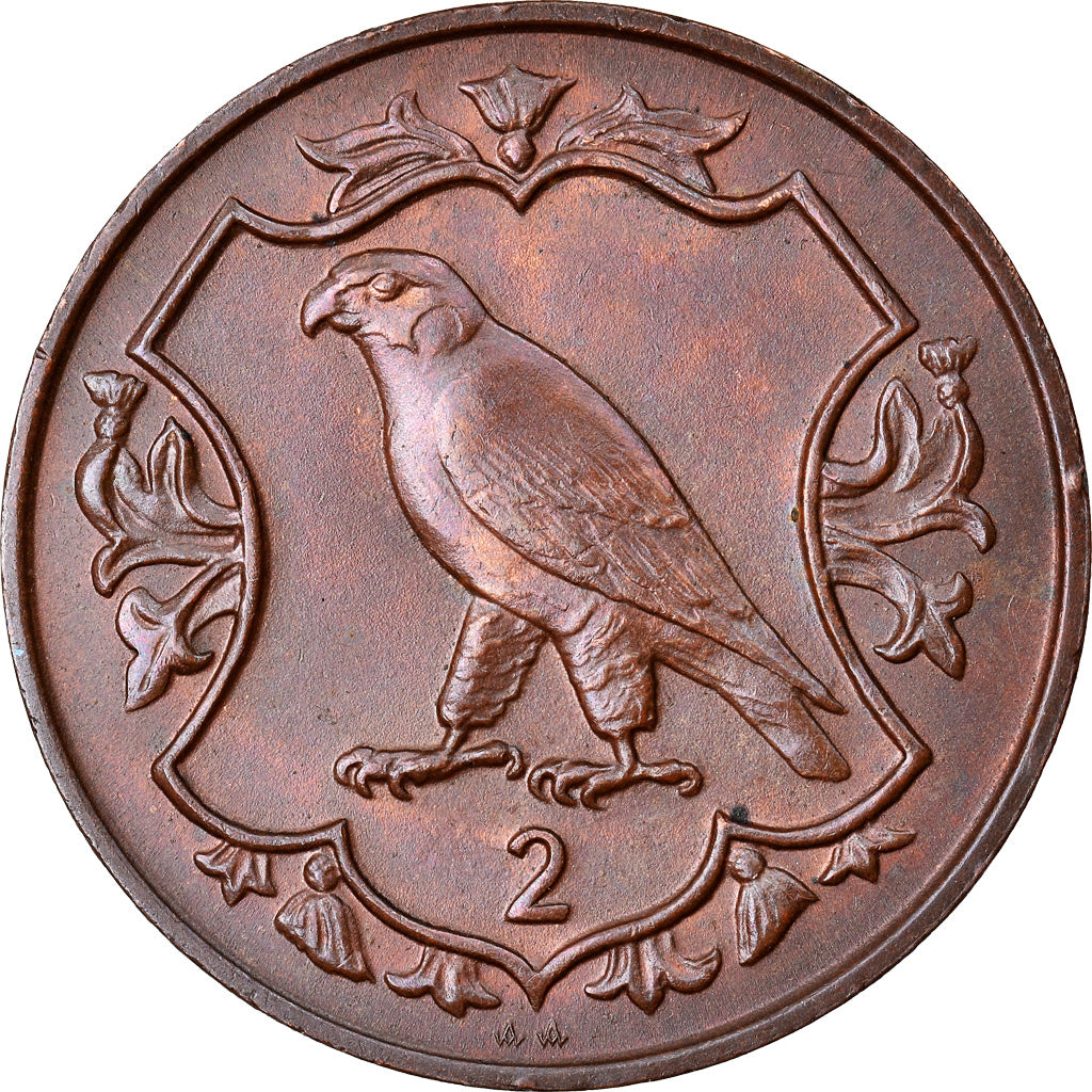 Münze, Isle of Man, Elizabeth II, 2 Pence, 1984, SS+, Bronze, KM:113
