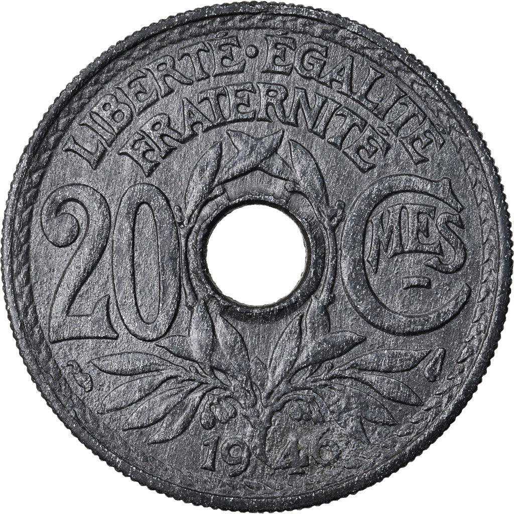 Münze, Frankreich, Lindauer, 20 Centimes, 1946, SS, Zinc, KM:907.1, Gadoury:324