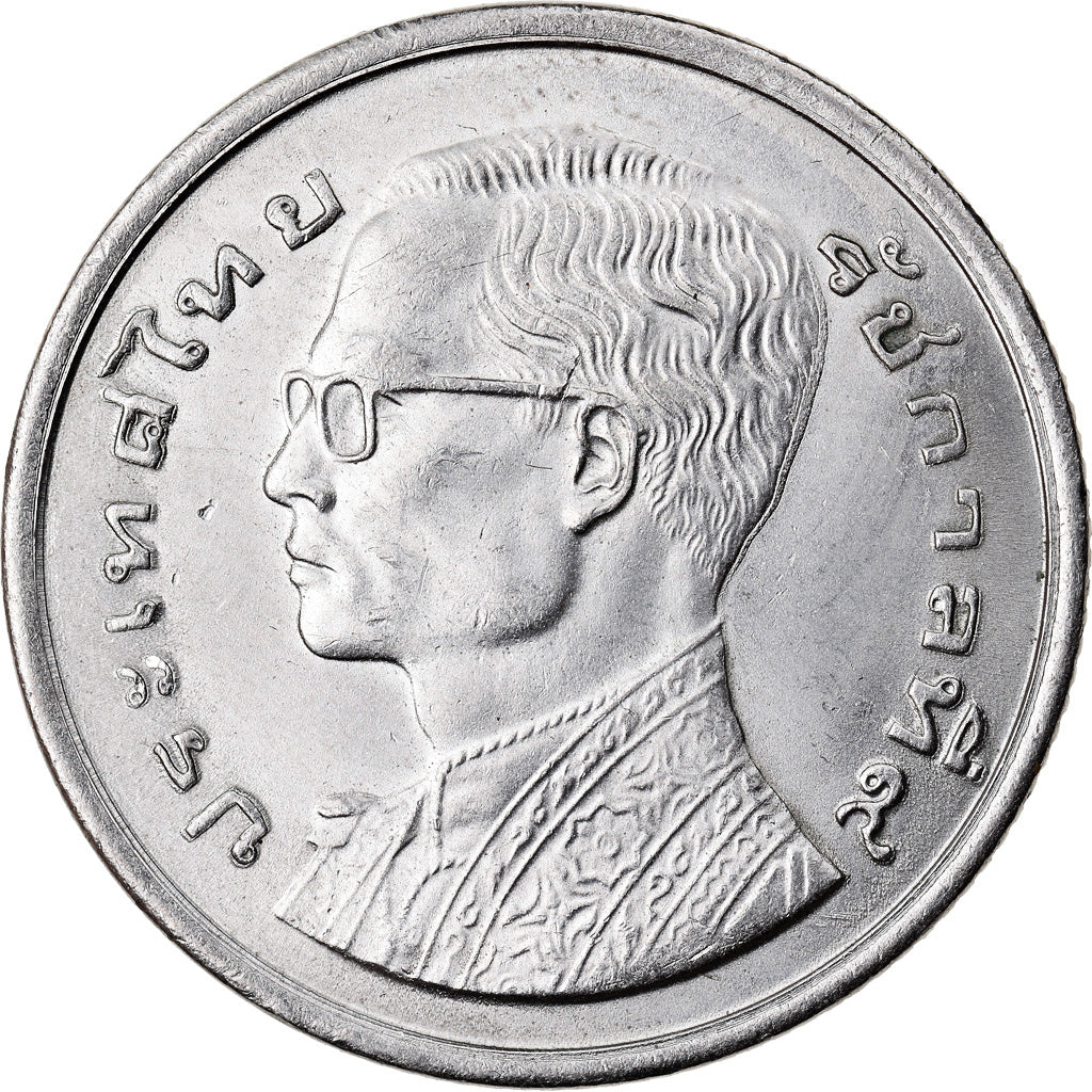 Coin, Thailand, Rama IX, Baht, 1977, MS(63), Copper-nickel, KM:110