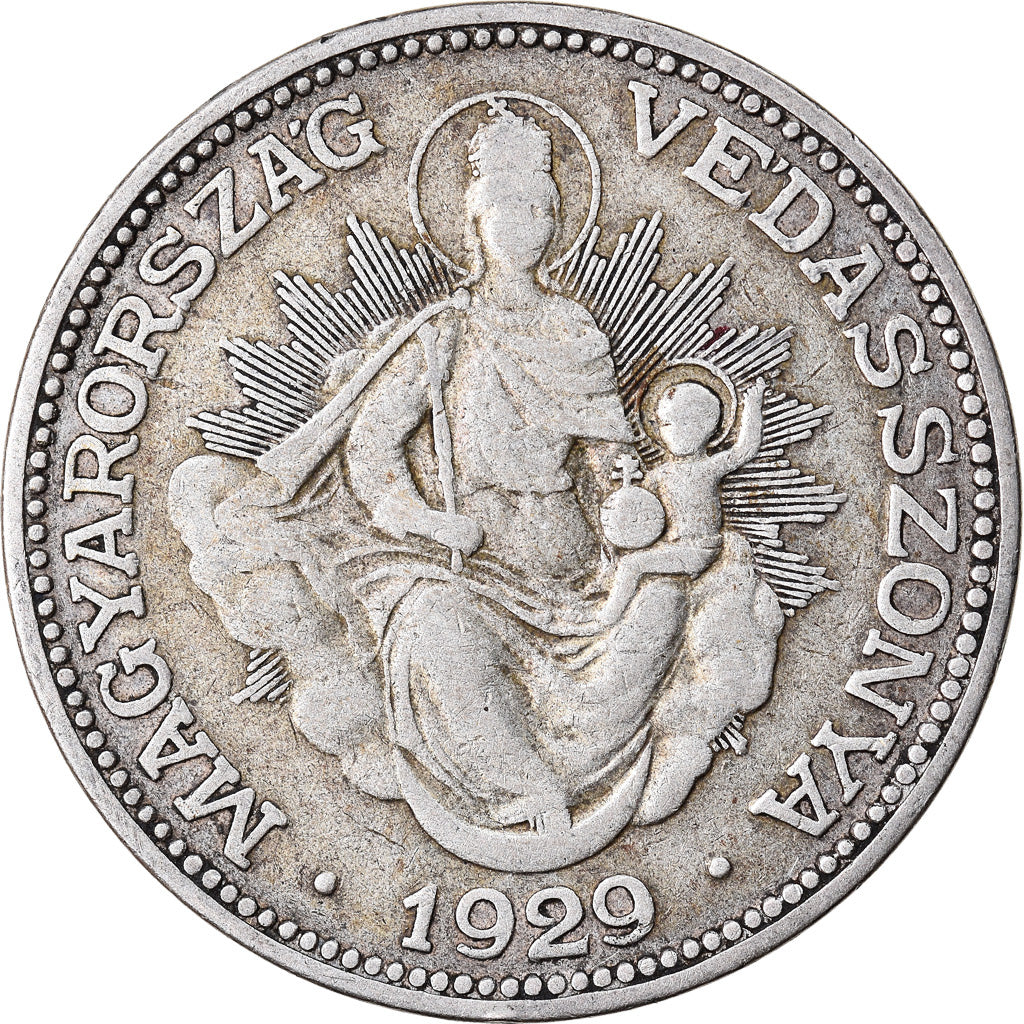Coin, Hungary, 2 Pengö, 1929, Budapest, VF(30-35), Silver, KM:511
