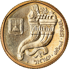 Moeda, Israel, 5 Sheqalim, 1984, Piéfort, AU(50-53), Alumínio-Bronze
