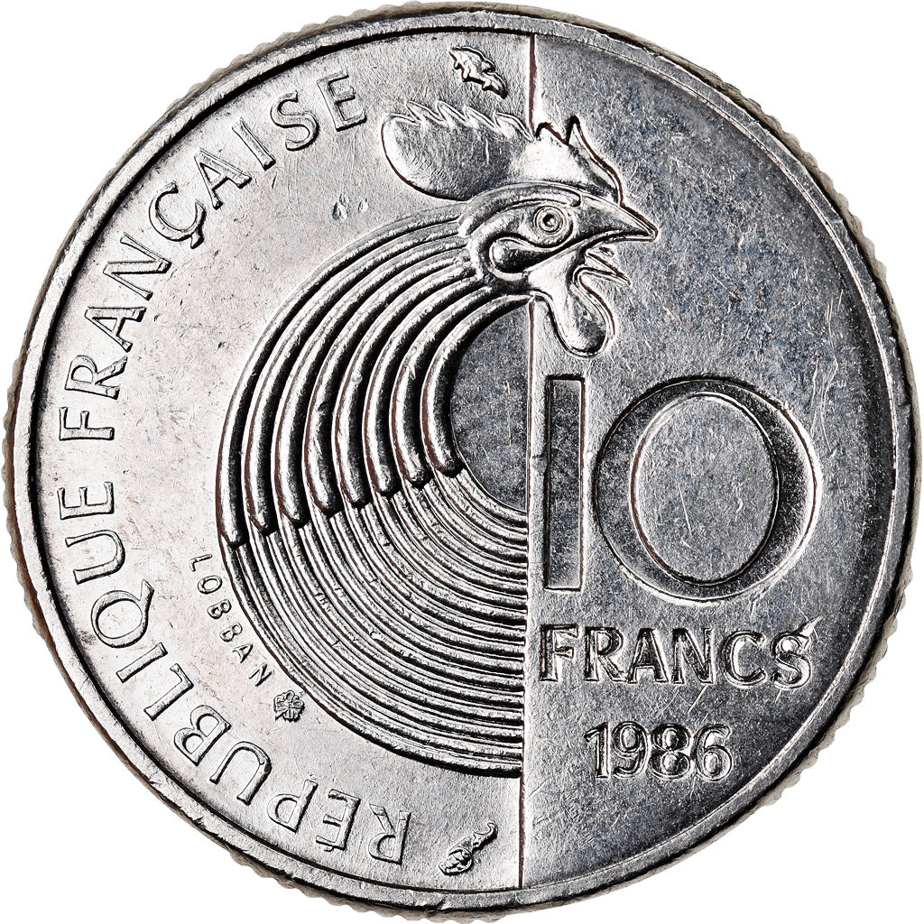 Münze, Frankreich, Schumann, 10 Francs, 1986, SS+, Nickel, KM:958, Gadoury:825