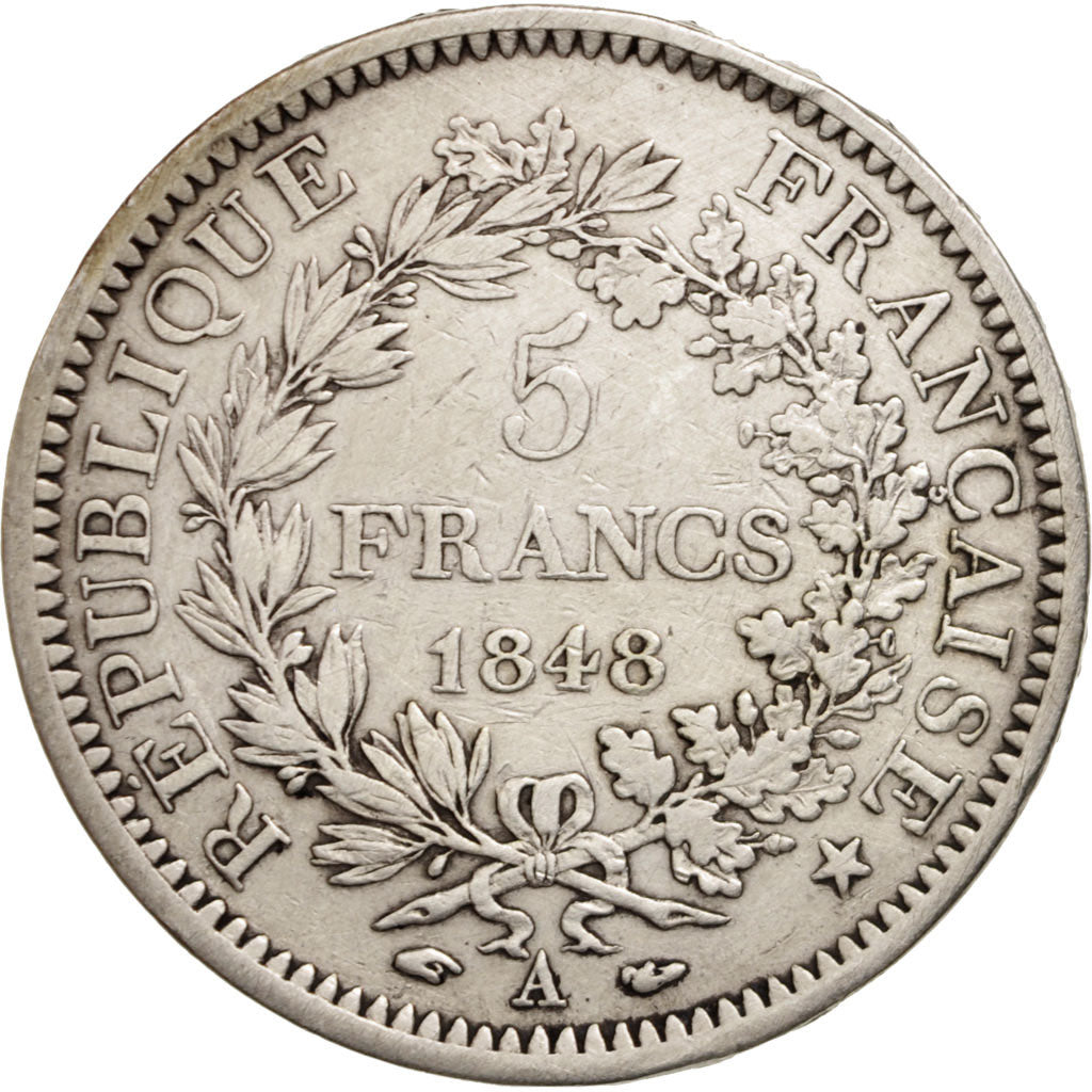 Coin, France, Hercule, 5 Francs, 1848, Paris, VF(30-35), Silver, KM:756.1