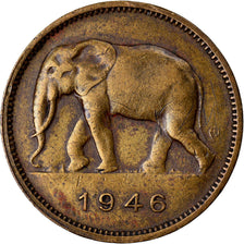 Coin, Belgian Congo, 2 Francs, 1946, EF(40-45), Brass, KM:28