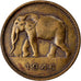 Moneda, Congo belga, 2 Francs, 1946, MBC, Latón, KM:28