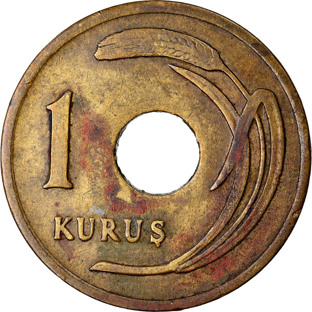 Coin, Turkey, Kurus, 1949, EF(40-45), Brass, KM:881