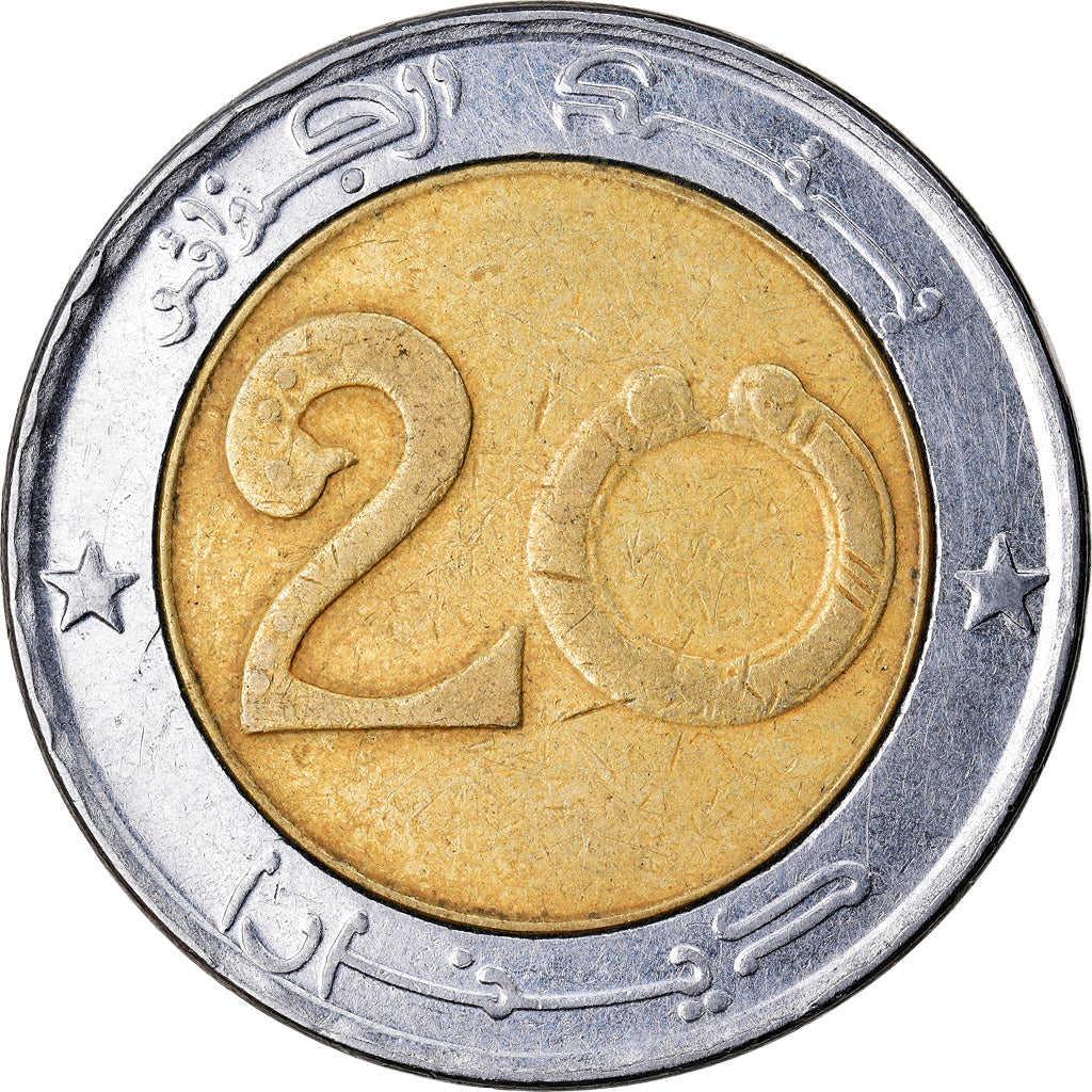 Coin, Algeria, 20 Dinars, 2005, Algiers, EF(40-45), Bi-Metallic, KM:125