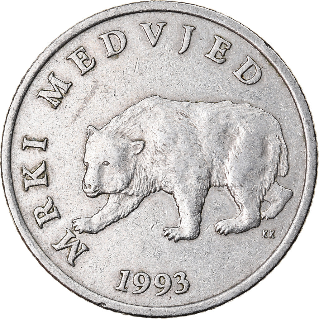 Moeda, Croácia, 5 Kuna, 1993, EF(40-45), Cobre-Níquel-Zinco, KM:11