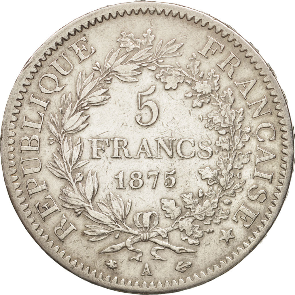 Coin, France, Hercule, 5 Francs, 1875, Paris, EF(40-45), Silver, KM:820.1