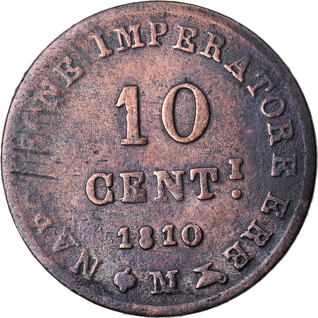 Münze, Italien Staaten, KINGDOM OF NAPOLEON, Napoleon I, 10 Centesimi, 1810