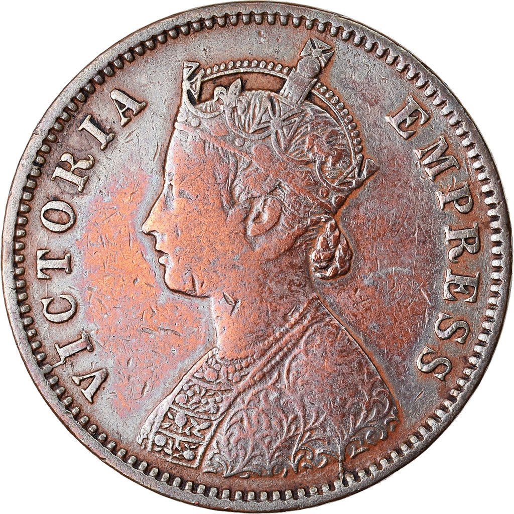 Coin, INDIA-BRITISH, Victoria, 1/4 Anna, 1887, VF(30-35), Copper, KM:486