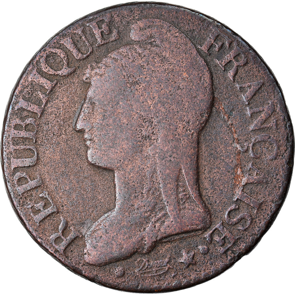 Coin, France, Dupré, 5 Centimes, AN 8, Lille, VF(20-25), Bronze, KM:640.11