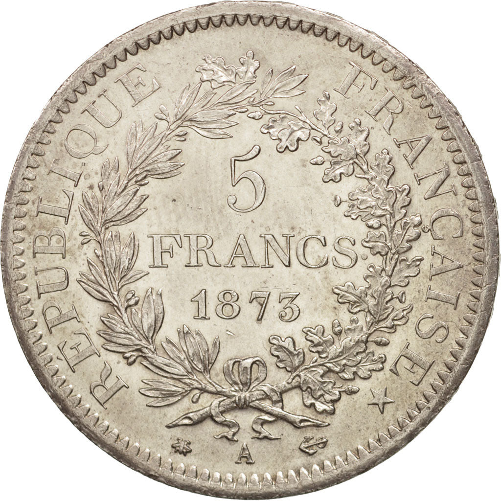France, Hercule, 5 Francs, 1873, Paris, AU(50-53), Silver, KM:820.1,Gadoury 745a