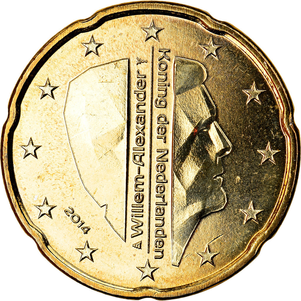 Niederlande, 20 Euro Cent, 2014, UNZ, Messing
