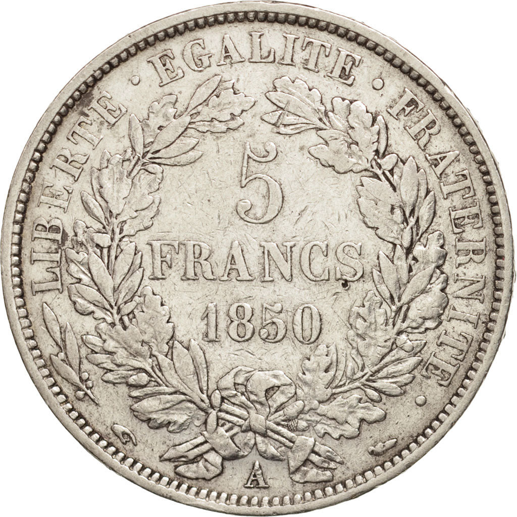 Coin, France, Cérès, 5 Francs, 1850, Paris, EF(40-45), Silver, KM:761.1